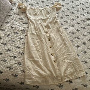 NWT Linen button down dress, cream, size US 6
